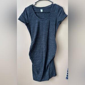 Heathered black Short Sleeve maternity dress